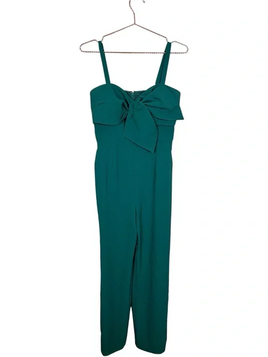Lilly Pulitzer Teal Bow-Front Kavia Jumpsuit - Picture 3 of 10